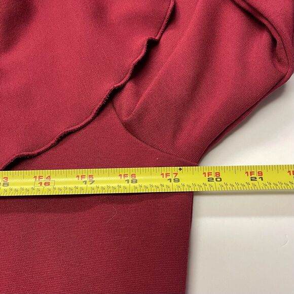 CHADWICKS COLLECTION Women’s Top Maroon Tie Belt Snap Front - Picture 7 of 9